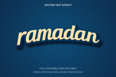 Ramazan Kelimesi Yazı Tipi Grafiği ile 3B Metin Efekti