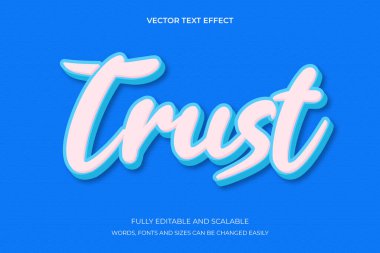 Güven Kelimesi Yazı Tipi Grafiğinde 3B Metin Efekti
