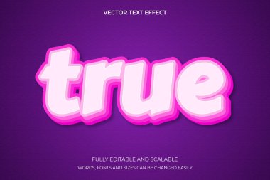 True Word Yazı Tipi Grafiğiyle 3B Metin Efekti