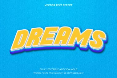 3B Metin Efekti Rüya Kelimesi Yazı Tipi Grafiği