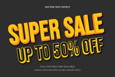 Süper Satış Kelimesi Yazı Tipi Grafiksel 3B Metin Efekti