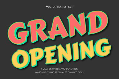 3B Metin Efekti Büyük Açılış Kelimesi Yazı Tipi Grafiği