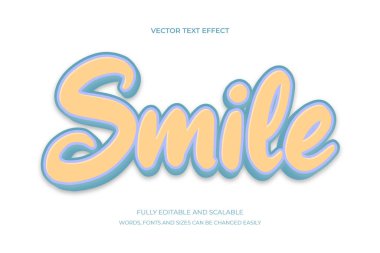 Gülücük Kelime Yazı Tipi Grafiğiyle 3B Metin Efekti