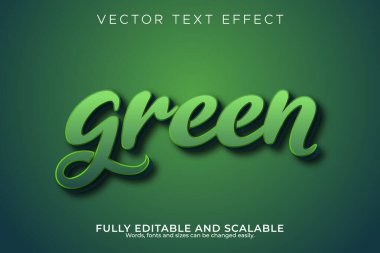 Yeşil Kelime Yazı Tipi Grafiği ile 3B Metin Efekti