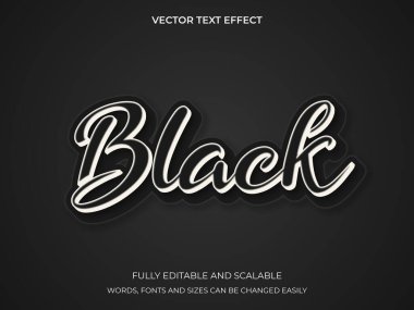 Siyah Kelime Yazı Tipi Grafiğiyle 3B Metin Efekti