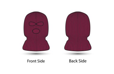 Balaclava winter mask isolated vector illustration. trendy worm headgear for cold weather. clipart