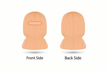 Balaclava winter mask isolated vector illustration. trendy worm headgear for cold weather. clipart