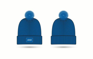 Winter cap isolated vector illustration. trendy worm headgear for cold weather. clipart