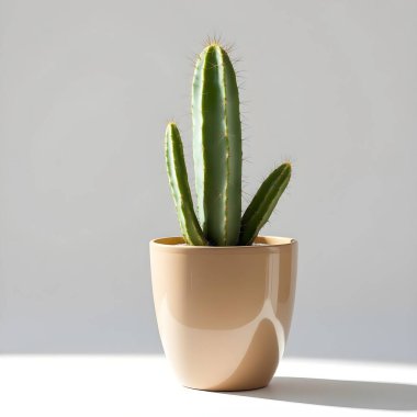 Renkli bir arka planda bir saksıda kaktüs