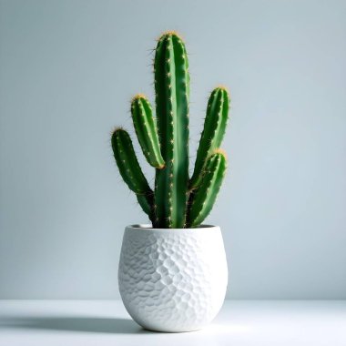 Renkli bir arka planda bir saksıda kaktüs