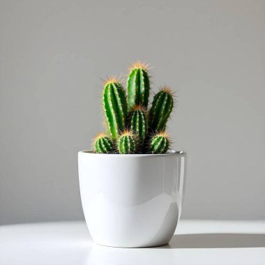 Renkli bir arka planda bir saksıda kaktüs