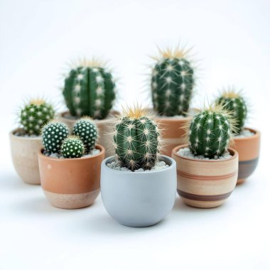 Renkli bir arka planda bir saksıda kaktüs