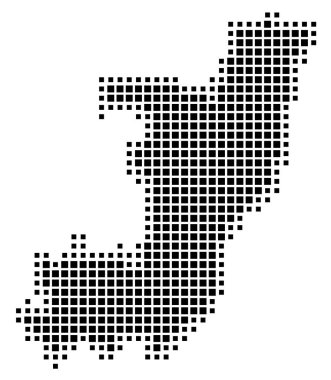 Kongo Cumhuriyeti 'nin soyut haritası ülkeyi siyah beyaz kareler şeklinde gösteriyor.