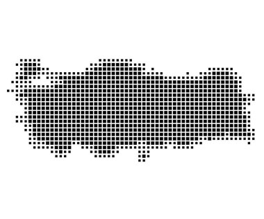 Türkiye 'nin soyut haritası ülkeyi siyah beyaz karelerden oluşan bir şablonla gösteriyor