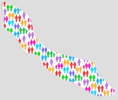 Renkli cinsiyet simgeleriyle aile çeşitliliğini gösteren Curacao haritası