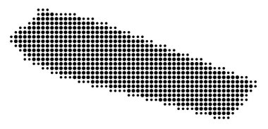 Sint Maarten 'in soyut haritası ülkenin alanını siyah daireler şeklinde gösteriyor.