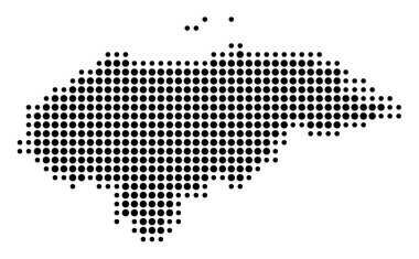 Honduras 'ın soyut haritası siyah daireler çizerek ülkenin alanını gösteriyor.