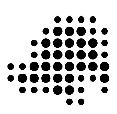 Vatikan şehrinin soyut haritası ülkenin siyah daireler çizdiğini gösteriyor.