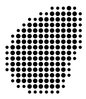 San Marino 'nun soyut haritası siyah daireler çizerek ülkenin alanını gösteriyor.