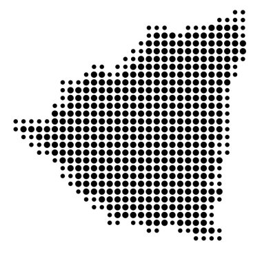 Nikaragua 'nın soyut haritası siyah daireler çizerek ülkenin alanını gösteriyor