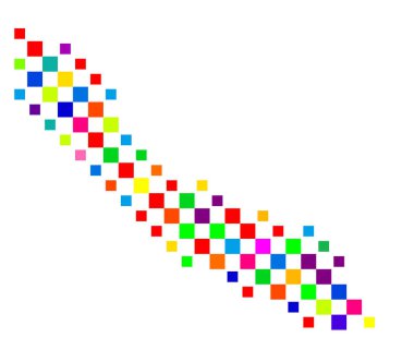 Curacao 'nun soyut haritası satranç tahtası gibi renkli karelerden oluşan bir desen.