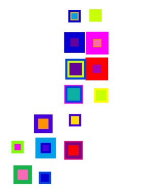 Devlet Espirito Santo Sembol Haritası (Brezilya). Şekerler gibi renkli karelerin üst üste bindiği bir durum / eyaleti gösteren soyut harita