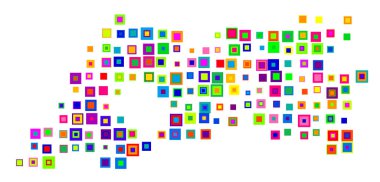 Flaman Brabant (Belçika) sembol haritası. Şekerler gibi renkli karelerin üst üste bindiği bir durum / eyaleti gösteren soyut harita