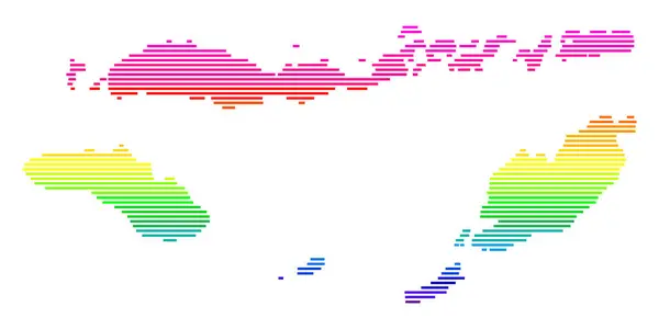 stock vector Symbol Map of the Province Nusa Tenggara Timur (Indonesia). Abstract map showing the state/province with horizontal parallel lines in rainbow colors