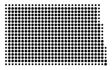 Eyaletin Kuzey Dakota (Amerika Birleşik Devletleri) sembol haritası devleti siyah daireler şeklinde gösteriyor