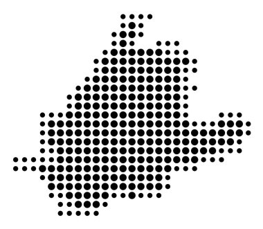 Zuid-Holland ili (Hollanda) sembol haritası, eyalet / eyaleti siyah daireler şeklinde gösteriyor