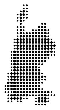 Vilayet Noord-Holland (Hollanda) sembol haritası, eyalet / eyaleti siyah daireler şeklinde gösteriyor