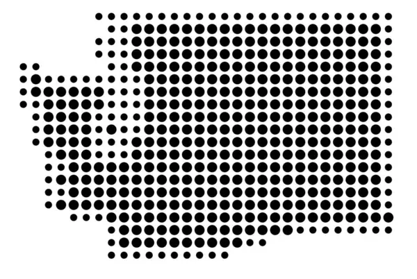 Washington Eyaleti Sembol Haritası (Amerika Birleşik Devletleri) eyaleti siyah daireler şeklinde gösteriyor