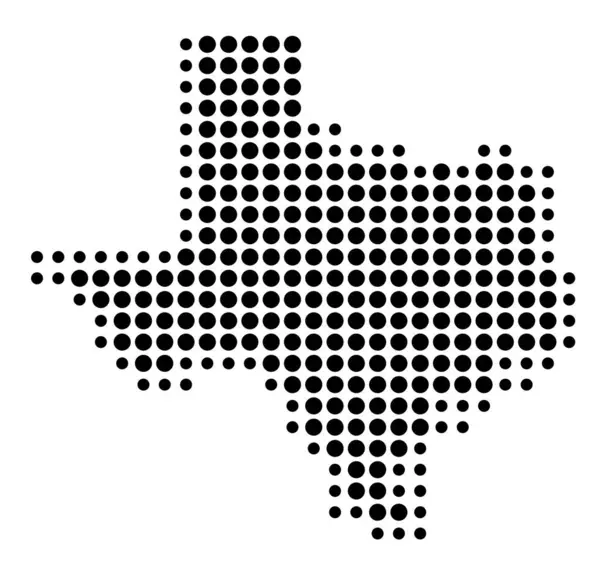 stock vector Symbol Map of the State Texas (United States of America) showing the state with a pattern of black circles