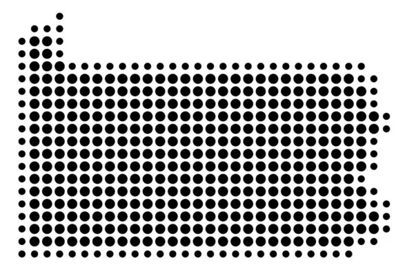 Pennsylvania Eyaleti Sembol Haritası (Amerika Birleşik Devletleri) eyaleti siyah daireler şeklinde gösteriyor