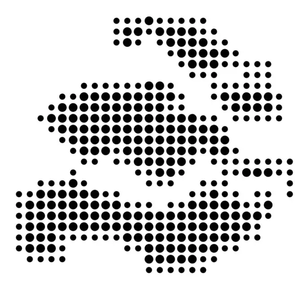 Zeeland ili (Hollanda) sembol haritası siyah daireler ile eyalet / eyaleti gösteriyor