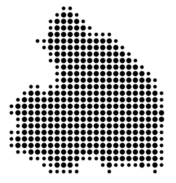 Drenthe ili sembol haritası (Hollanda) siyah daireler ile eyalet / eyaleti gösterir