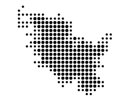 Bundesland Schleswig-Holstein (Almanya) sembol haritası devlet / eyaleti siyah dairelerle gösteriyor
