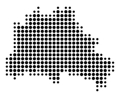 Bundesland Berlin 'in (Almanya) sembol haritası devleti / eyaleti siyah daireler şeklinde gösteriyor