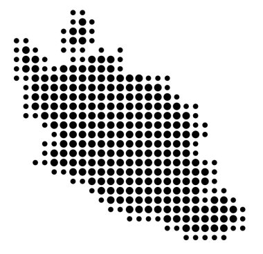 Ayrılış Vaucluse (Fransa) sembol haritası siyah daireler ile eyalet / eyaleti gösteriyor