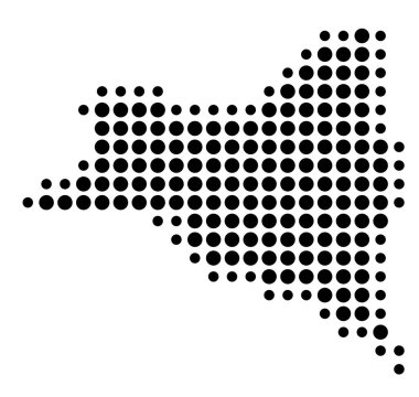 Seine-Saint-Denis (Fransa) sembol haritası, eyalet / eyaleti siyah daireler şeklinde gösteriyor