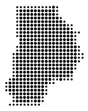 Seien-et-Marne (Fransa) sembol haritası siyah daireler ile eyalet / eyaleti gösteriyor