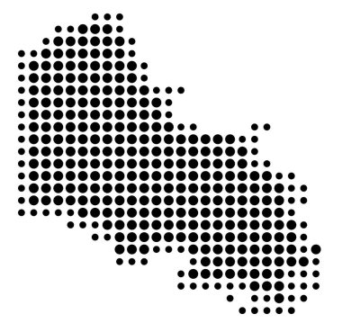 Ayrılış Sembol Haritası Pas-de-Calais (Fransa) siyah daireler ile eyalet / eyaleti gösteriyor