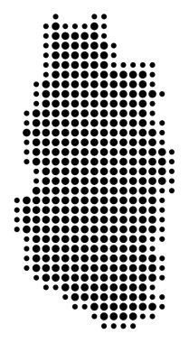 Ayrılış Meuse (Fransa) sembol haritası siyah daireler ile devlet / eyaleti gösteriyor