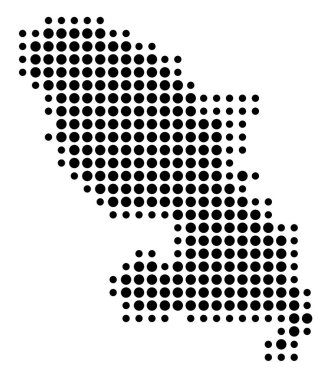 Denizaşırı departmanın sembol haritası Martinique (Fransa) eyalet / eyaleti siyah daireler şeklinde gösteriyor