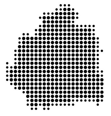 Ayrılış Indre (Fransa) sembol haritası siyah daireler ile eyalet / eyaleti gösteriyor