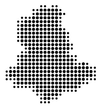 Ayrılış Haute-Vienne (Fransa) sembol haritası siyah daireler ile eyalet / eyaleti gösteriyor