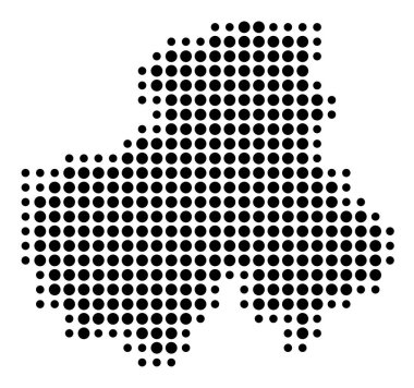 Ayrılış Haute-Savoie (Fransa) sembol haritası siyah daireler ile eyalet / eyaleti gösteriyor