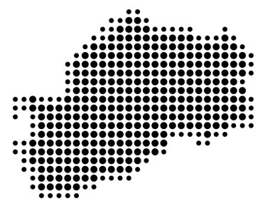 Ayrılış Haute-Saone (Fransa) sembol haritası siyah daireler ile eyalet / eyaleti gösteriyor