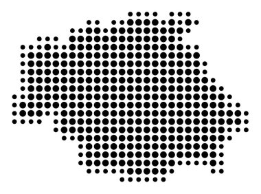 Ayrılış Gers (Fransa) sembol haritası siyah daireler ile eyalet / eyaleti gösteriyor