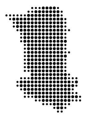 Ayrılış Deux-Sevres (Fransa) sembol haritası siyah daireler ile eyalet / eyaleti gösteriyor